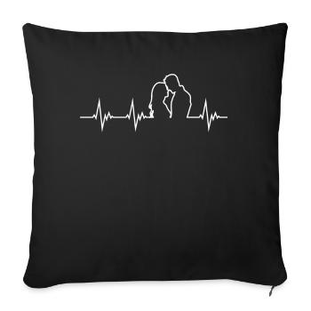 Heartbeat Lovers In Love Relationship Love - Sofa pillowcase 17,3'' x 17,3'' (45 x 45 cm) - black - Front