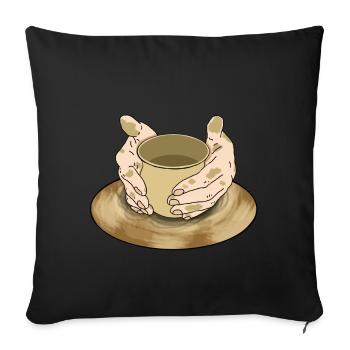 Poterie poterie poterie cadeau - Housse de coussin décorative 45 x 45 cm - noir - Devant
