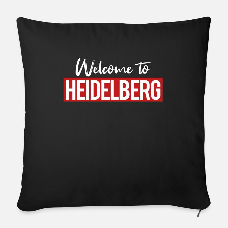 Welcome To Heidelberg - Housse de coussin décorative 45 x 45 cm - noir