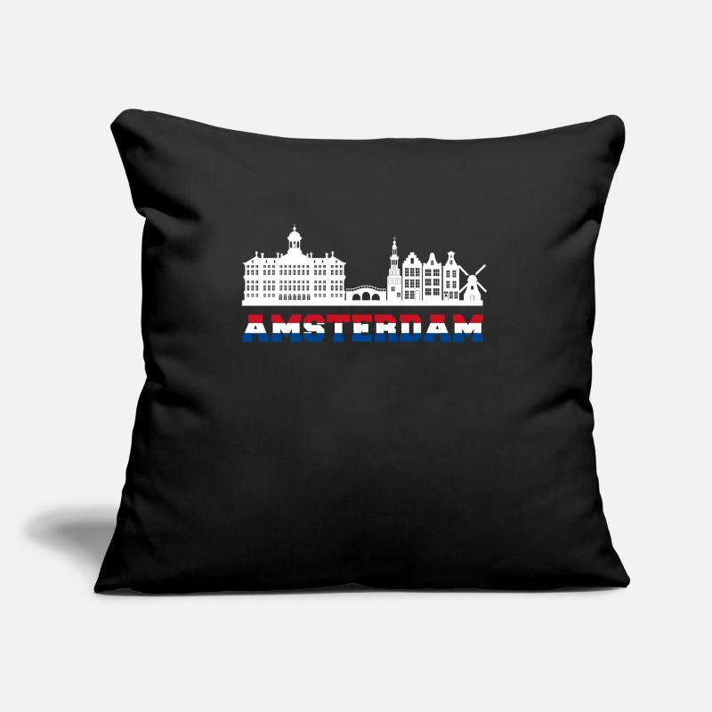 Amsterdam skyline Pays-Bas vacances Housse de coussin décorative 45 x 45 cm