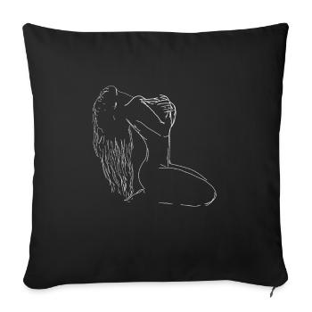 Sexy Woman Nude Pose Beauty Drawing - Sofa pillowcase 17,3'' x 17,3'' (45 x 45 cm) - black - Front