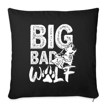 Big Bad Wolf Predator Pack Animal Isegrim Cadeau - Housse de coussin décorative 45 x 45 cm - noir - Devant