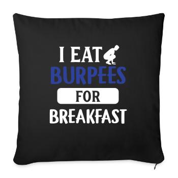 T-shirt d'entraînement Burpees Exercices Hobby Cardio Gym - Housse de coussin décorative 45 x 45 cm - noir - Devant