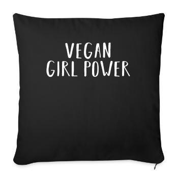 Vegan Girl Power - Housse de coussin décorative 45 x 45 cm - noir - Devant