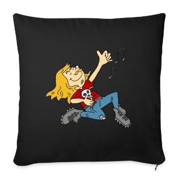 Air Guitar Rock'n'Roll Heavey Metal Gift - Sofa pillowcase 17,3'' x 17,3'' (45 x 45 cm) - black - Front