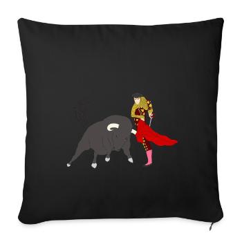 Chemise cadeau torero taurine - Housse de coussin décorative 45 x 45 cm - noir - Devant
