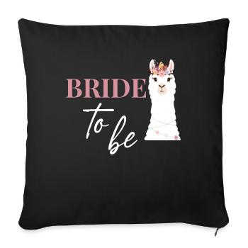 Bride Bride to be JGA alpaca wedding - Sofa pillowcase 17,3'' x 17,3'' (45 x 45 cm) - black - Front