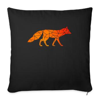 Fox foxes origami geometric - Sofa pillowcase 17,3'' x 17,3'' (45 x 45 cm) - black - Front