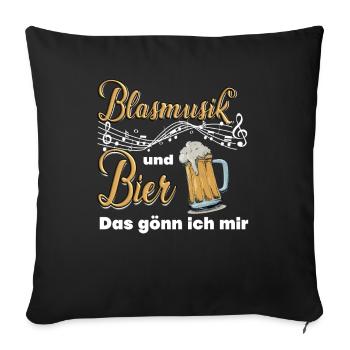 Blasmusik Bier Volksfest Blaskapelle Volksmusik - Sofakissenbezug 45 x 45 cm - Schwarz - Vorne