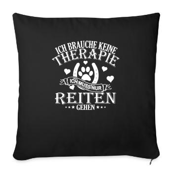 Hunde und Pferde TShirt - Sofakissenbezug 45 x 45 cm - Schwarz - Vorne
