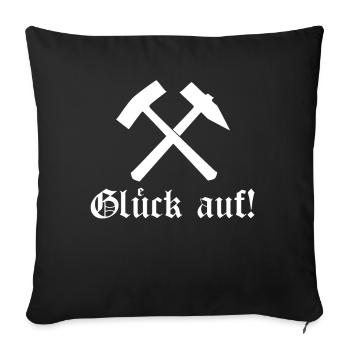 Glück auf - Sofakissenbezug 45 x 45 cm - Schwarz - Vorne