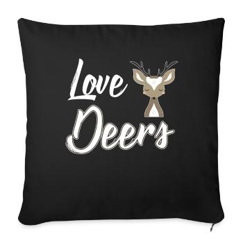 Hirsch Chevreuil - Housse de coussin décorative 45 x 45 cm - noir - Devant