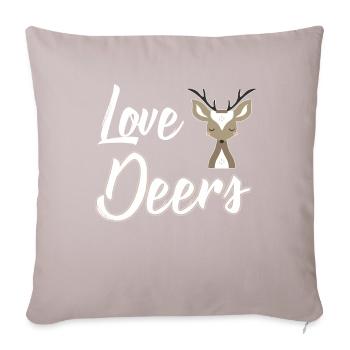 Hirsch Chevreuil - Housse de coussin décorative 45 x 45 cm - taupe clair - Devant