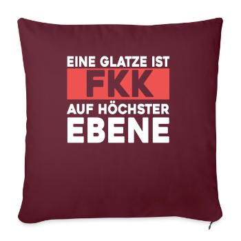Un chauve est nudiste au plus haut niveau | disant - Housse de coussin décorative 45 x 45 cm - bordeaux - Devant
