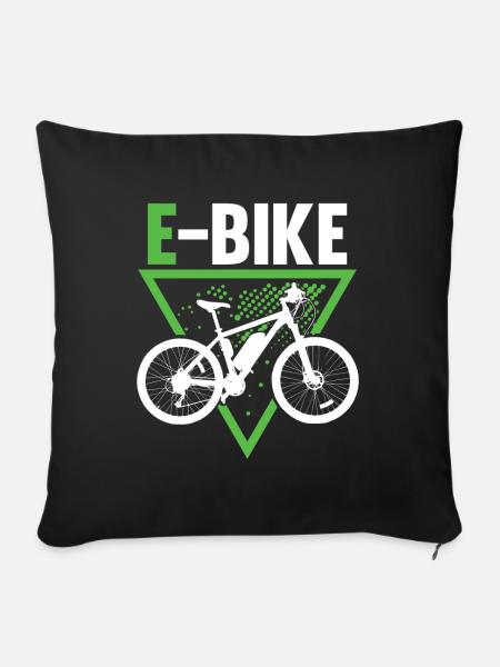 E bike Ebike E-bike - Sofakissenbezug 45 x 45 cm - Schwarz