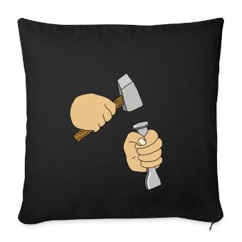Stonemason Craftsman Gift Shirt - Sofa pillowcase 17,3'' x 17,3'' (45 x 45 cm) - black - Front