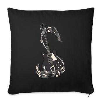 Electric Guitar Musical Notes - Sofa pillowcase 17,3'' x 17,3'' (45 x 45 cm) - black - Front