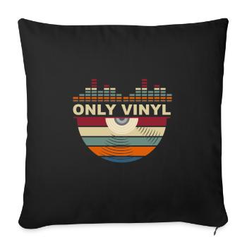 Retro Vinyl Record Gift I Record Collector - Sofa pillowcase 17,3'' x 17,3'' (45 x 45 cm) - black - Front