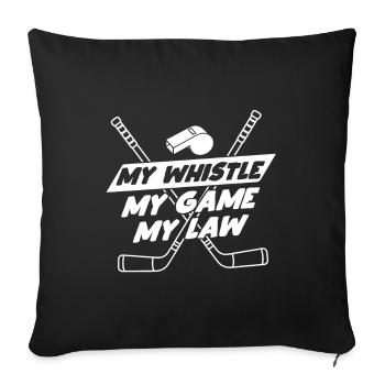 Arbitres de hockey cadeau je hockey arbitre - Housse de coussin décorative 45 x 45 cm - noir - Devant