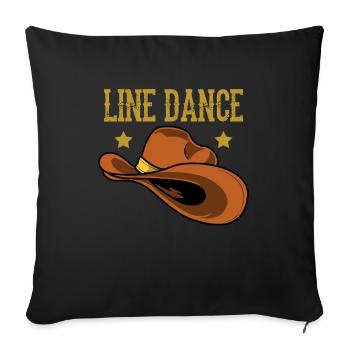 Line Dancing Geschenk I Country Line Dance - Sofakissenbezug 45 x 45 cm - Schwarz - Vorne