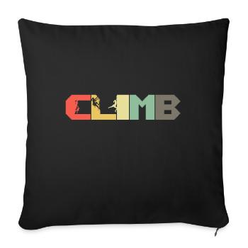 Rétro cadeau d'escalade je grimpeur de parc d'escalade - Housse de coussin décorative 45 x 45 cm - noir - Devant