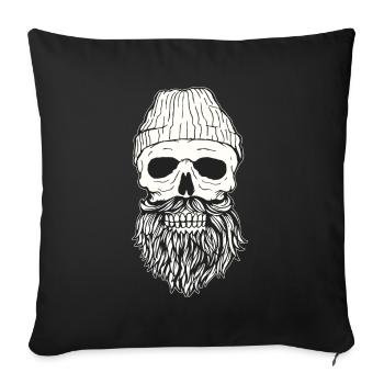 Hipster skull - Sofa pillowcase 17,3'' x 17,3'' (45 x 45 cm) - black - Front
