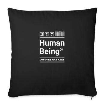 Human Being - Anti Racism Label - Sofa pillowcase 17,3'' x 17,3'' (45 x 45 cm) - black - Front