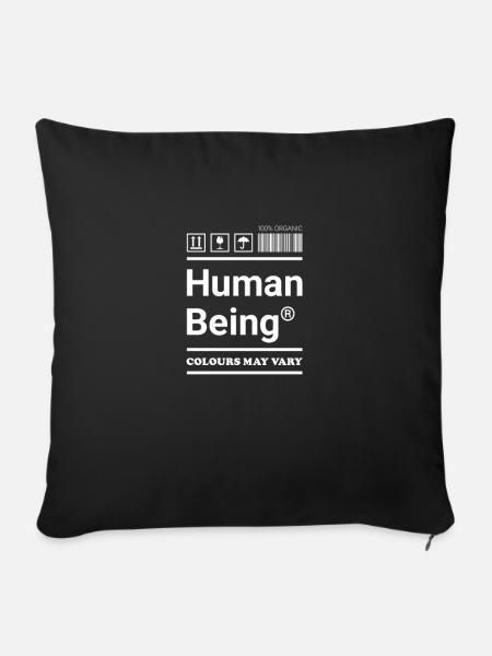 Human Being - Anti Racism Label - Sofa pillowcase 17,3'' x 17,3'' (45 x 45 cm) - black