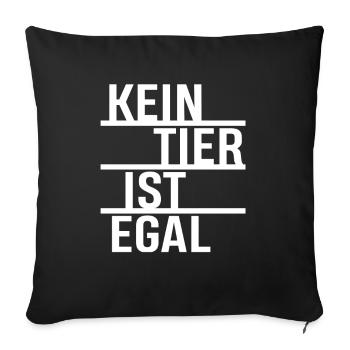 No animal doesn't matter - vegan tshirt - Sofa pillowcase 17,3'' x 17,3'' (45 x 45 cm) - black - Front
