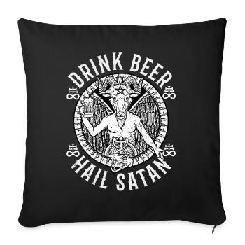 Hail Satan T-Shirt Halloween Bier Satanist - Sofakissenbezug 45 x 45 cm - Schwarz - Vorne