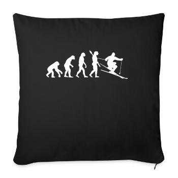 Skifahrer Evolution - Sofakissenbezug 45 x 45 cm - Schwarz - Vorne
