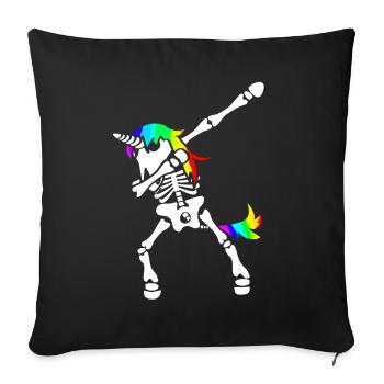 Dab Unicorn Skeleton Dabbing Skeleton Halloween - Sofa pillowcase 17,3'' x 17,3'' (45 x 45 cm) - black - Front