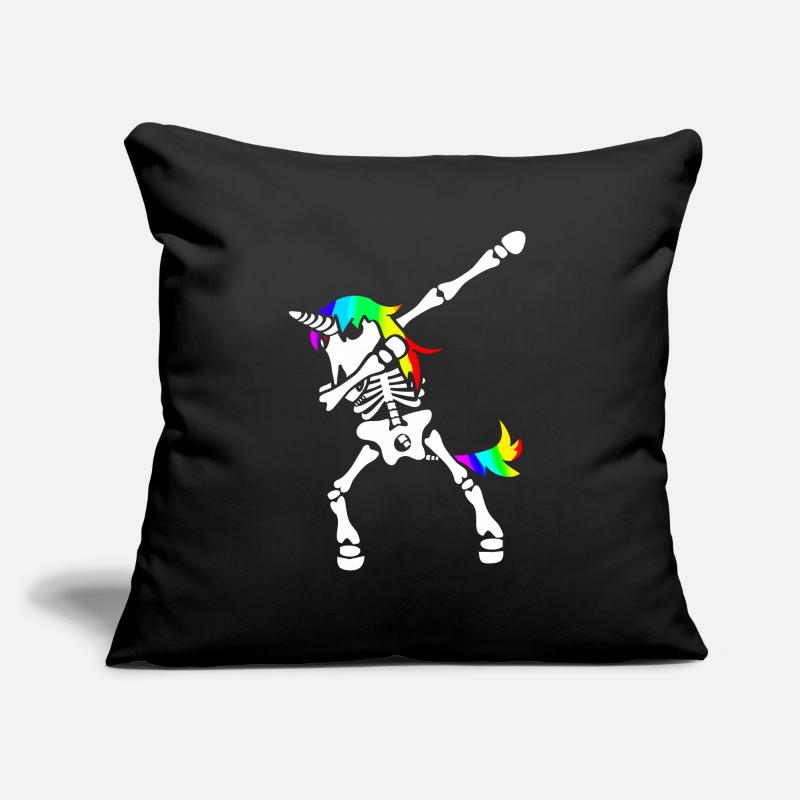 Dab Einhorn Skelett Dabbing Gerippe Halloween Sofakissenbezug 45 x 45 cm