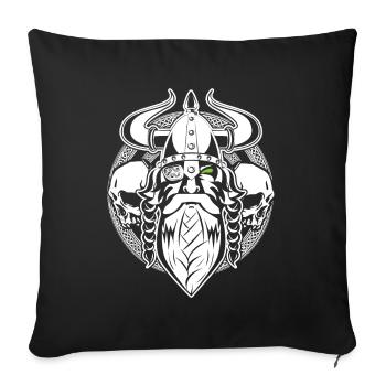 Odin und seine Totenköpfe - Sofakissenbezug 45 x 45 cm - Schwarz - Vorne