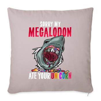 Megalodon Unicorn T-Shirt Primeval Dino Fossils - Sofa pillowcase 17,3'' x 17,3'' (45 x 45 cm) - light taupe - Front