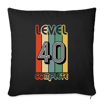 40e anniversaire cadeau de jeu - Housse de coussin décorative 45 x 45 cm - noir - Devant