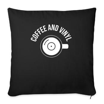 Music LP Records DJ Vinyl Record Collector - Sofa pillowcase 17,3'' x 17,3'' (45 x 45 cm) - black - Front