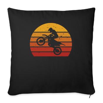 Motocross Off Road Enduro Motorsport Race Geschenk - Sofakissenbezug 45 x 45 cm - Schwarz - Vorne