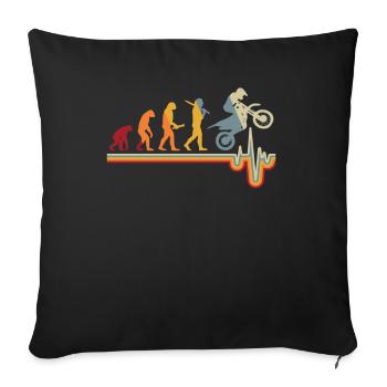 Motocross Evolution Heartbeat Motorcycle Gift - Sofa pillowcase 17,3'' x 17,3'' (45 x 45 cm) - black - Front