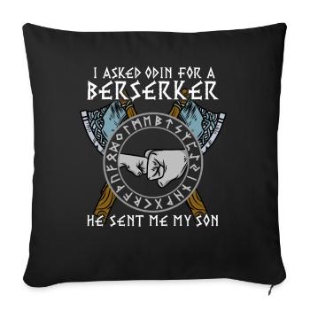 Tee shirt Fils de Viking Hache de berserker combattant la fierté - Housse de coussin décorative 45 x 45 cm - noir - Devant