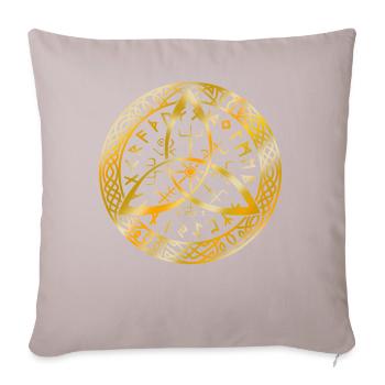 Masque viking symbole masque bataille bataille Odin - Housse de coussin décorative 45 x 45 cm - taupe clair - Devant
