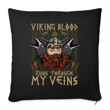 Wikinger Blut T-Shirt für den stolzen Nordmann - Sofakissenbezug 45 x 45 cm - Schwarz - Vorne
