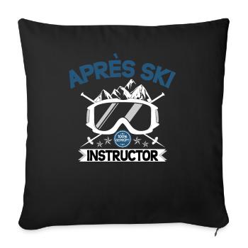 Apres Ski Instructor - Sofa pillowcase 17,3'' x 17,3'' (45 x 45 cm) - black - Front