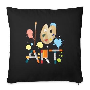 I love art artist paints painting painters - Sofa pillowcase 17,3'' x 17,3'' (45 x 45 cm) - black - Front
