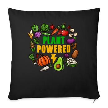 Vegan Plants Power T-Shirt Healthy Kraft Keto Organic - Sofa pillowcase 17,3'' x 17,3'' (45 x 45 cm) - black - Front