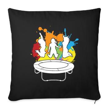 Trampolin Jump Jumping Jumpstyle Sport - Housse de coussin décorative 45 x 45 cm - noir - Devant