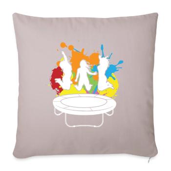 Trampolin Jump Jumping Jumpstyle Sport - Housse de coussin décorative 45 x 45 cm - taupe clair - Devant