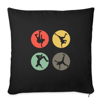 Retro Breakdance Bboying Gift I Breakdancing - Sofa pillowcase 17,3'' x 17,3'' (45 x 45 cm) - black - Front