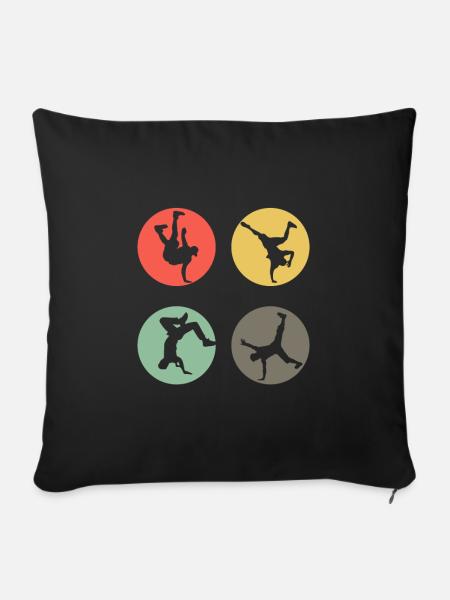 Retro Breakdance Bboying Geschenk I Breakdancing - Sofakissenbezug 45 x 45 cm - Schwarz