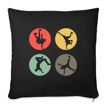 Retro Breakdance Bboying Gift I Breakdancing - Sofa pillowcase 17,3'' x 17,3'' (45 x 45 cm) - black - Front